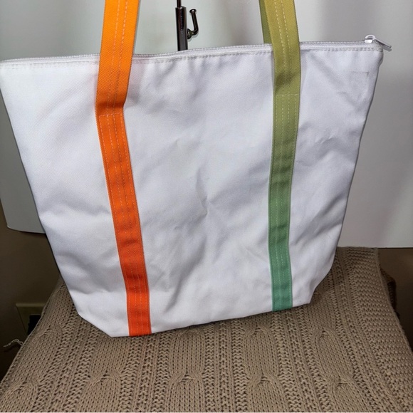 Coca Cola White Dual Strap Zip Top Tote Shopper Bag - Picture 5 of 10